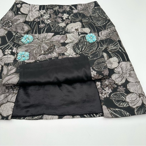 DOLCE & GABBANA Floral Brocade Mini Skirt, Gray - Picture 4 of 12